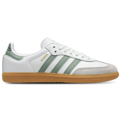 Grade School Shoes - adidas Samba OG - White-Silver Green-Gum