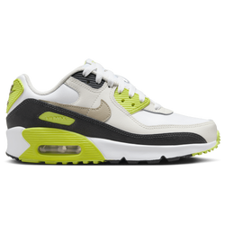 Grade School Shoes - Nike Air Max 90 - White-Khaki