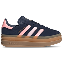 Grade School Shoes - adidas Gazelle Bold - Night Indigo-Glow Pink-Gold Met