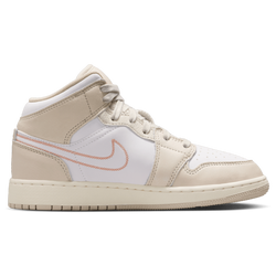Grade School Shoes - Jordan Aj1 Mid - Sanddrift-Lt Madder Root-White