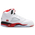 Jordan Retro 5 - Grade School Shoes White-Fire Red-Black