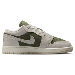Grade School Shoes - Jordan Aj1 Low - Med Olive-Lt Orewood Brn-Sail