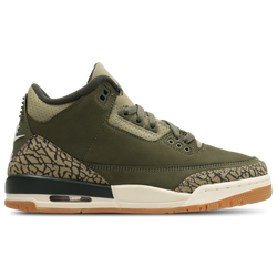 Grade School Shoes - Jordan AJ3 Retro - Medium Olive-Sequoia