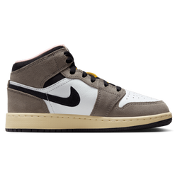 Grade School Shoes - Jordan 1 Mid Se - White-Cave Stone