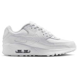 Grade School Shoes - Nike Air Max 90 Ltr - White-Metallic Silver