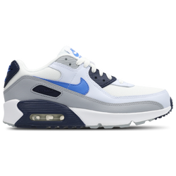 Grade School Shoes - Nike Air Max 90 - White-Blue Crystal-Midnight Na