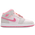 Jordan Aj1 Mid - Grade School Shoes Vast Grey-Pink Glow-Sail