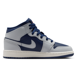 Grade School Shoes - Jordan 1 Mid - Blue Void-Summit White