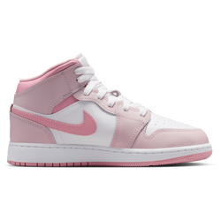 Grade School Shoes - Jordan 1 Mid - Pearl Pink-White