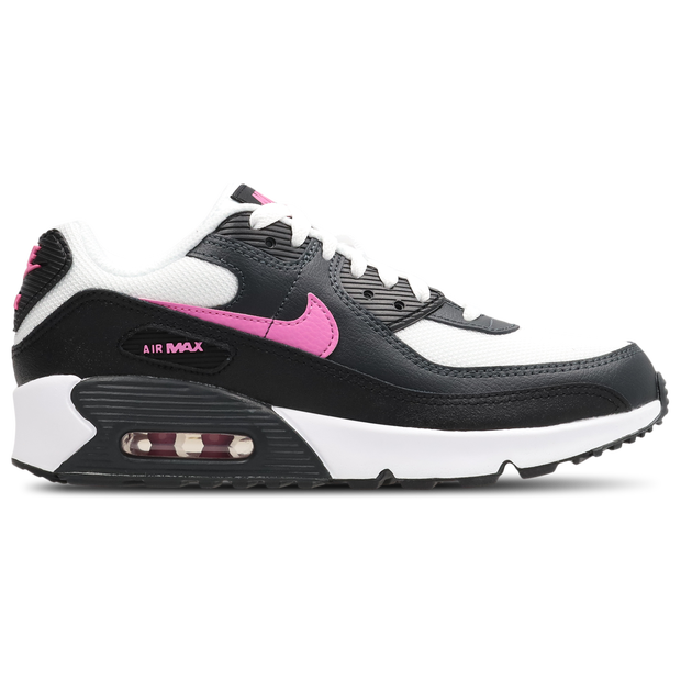 Nike Air Max 90, Kids White Leather Shoes   Grade-School,  Size 6 (EU39 )