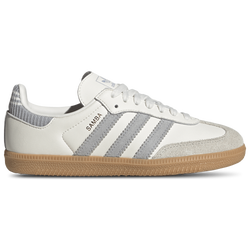 Grade School Shoes - adidas Samba OG - Cloud White-Halo Silver-Gum 3