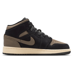 Grade School Shoes - Jordan Aj1 Mid - Black-Light Wild Mango