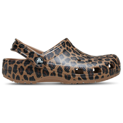 Grade School Flip-Flops and Sandals - Crocs Classic Clog - Sepia-Leopard-Black