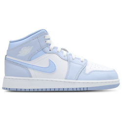 Grade School Shoes - Jordan Aj1 Mid - Hydrogen Blue-White-Aluminum