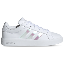 Grade School Shoes - adidas Grand Court 3.0 - Cloud White-Iridescent