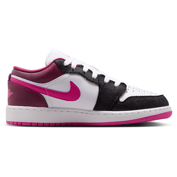 Jordan Aj1 Low, Kids Black Mesh Shoes   Grade-School,  Size 6 (24.5 cm)