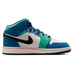 Grade School Shoes - Jordan 1 Mid - Chalk-True Blue