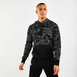 Men Hoodies - New Era NBA Over The Head All Over Print - Black-Grey