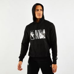 Men Hoodies - New Era NBA Foil Print Over The Head - Black-Silver