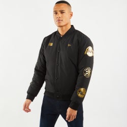 Men Jackets - New Era NBA Foil Print Bomber - Grey-Black