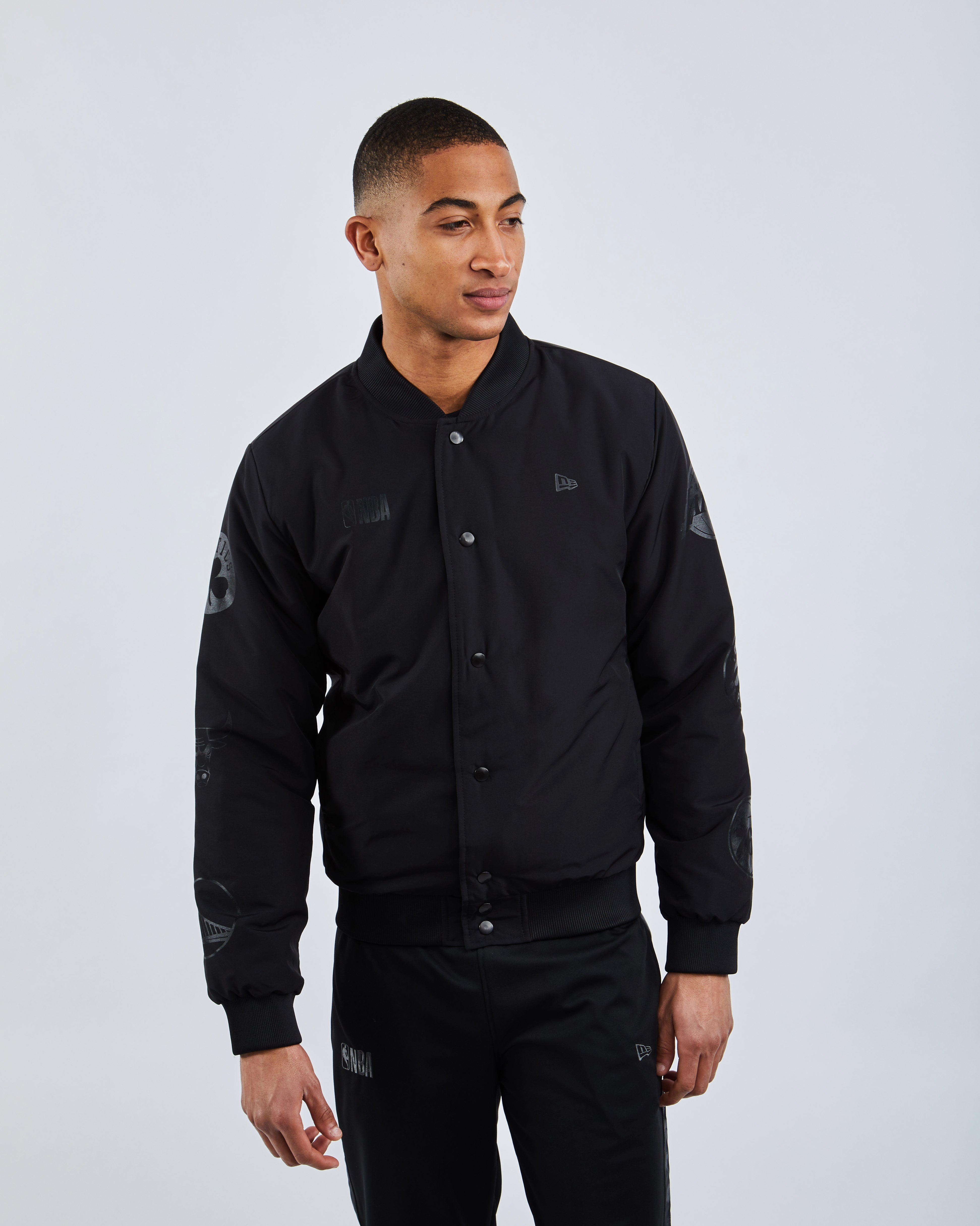 new era nba all over logo jacket
