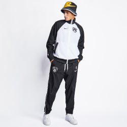Men Track Tops - Nike Brookly Nets - White-Black-White