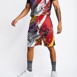 Men Shorts - New Era Nba  Basketball - Black-Multi