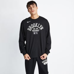 Men T-Shirts - Nike Nba  Longsleeve - Black-Black