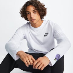 Men T-Shirts - Nike Freak Longsleeve Tee - White-White