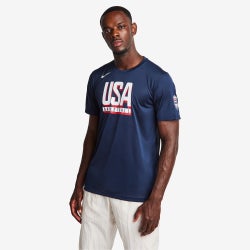 Hombre T-Shirts - Nike Team Usa Olympic Basketball - Obsidian-Obsidian-White