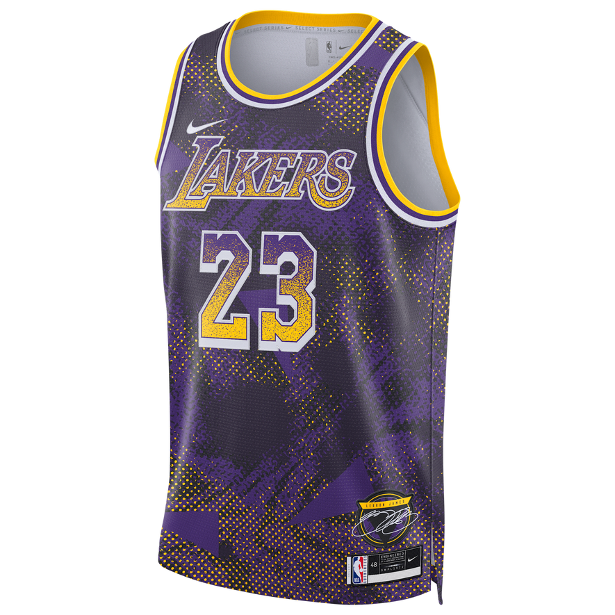 Nike Dri-FIT LeBron James Los Angeles Lakers NBA Swingman Jersey Image 1 of 2. Tap to open photo gallery.