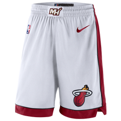 Heren Korte Broeken - Nike Nba Miami Heat - White-Tough Red-Tough Red