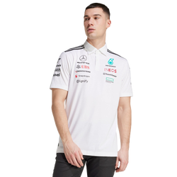 Herren Polo Shirts - Amg Petronas F1 - adidas Mercedes - White Melange-Black