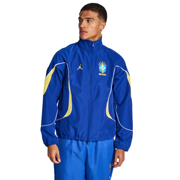 Jordan Brazil Homme - Vestes Zippees, Bleu - Taille M - Poly Woven