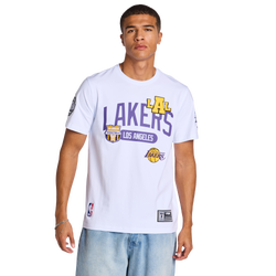 Hombre T-Shirts - Pro Standard Letterman Nba Lakers - White-Yellow