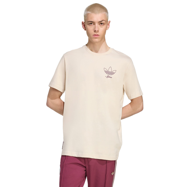 Adidas Ajax Amsterdam Terrace Icons T-shirt T-shirts Heren - Beige - Maat M - Katoen Jersey