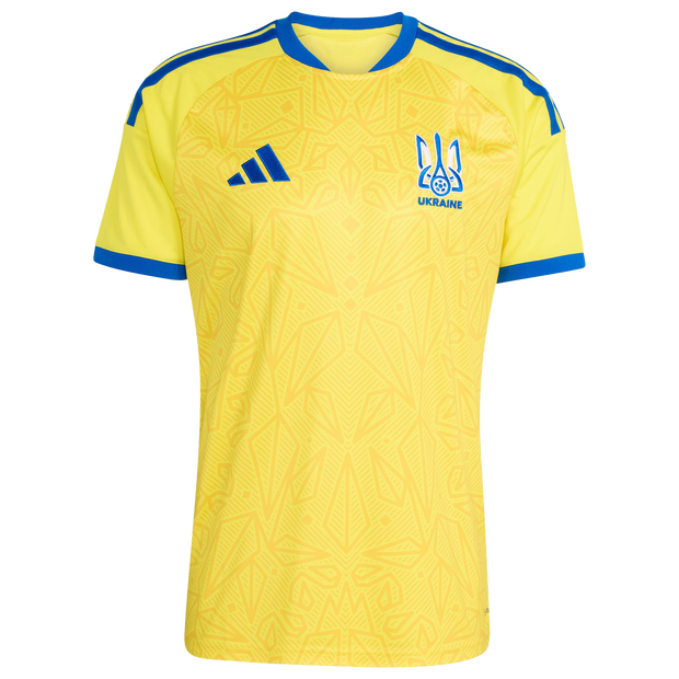 Adidas Ukraine Men Jerseys/Replicas - Yellow - Size XL - Poly Mesh