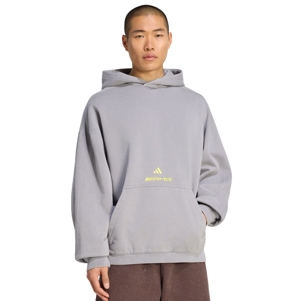 Adidas Amg Washed Hoodie Uomo - Felpe con cappuccio Grigio - Taglia XXS - Jersey di cotone