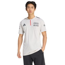 Homme T-Shirts - adidas Audi F1 Short Sleeve Polo Shirt - Chalk Pearl-Iron Metallic