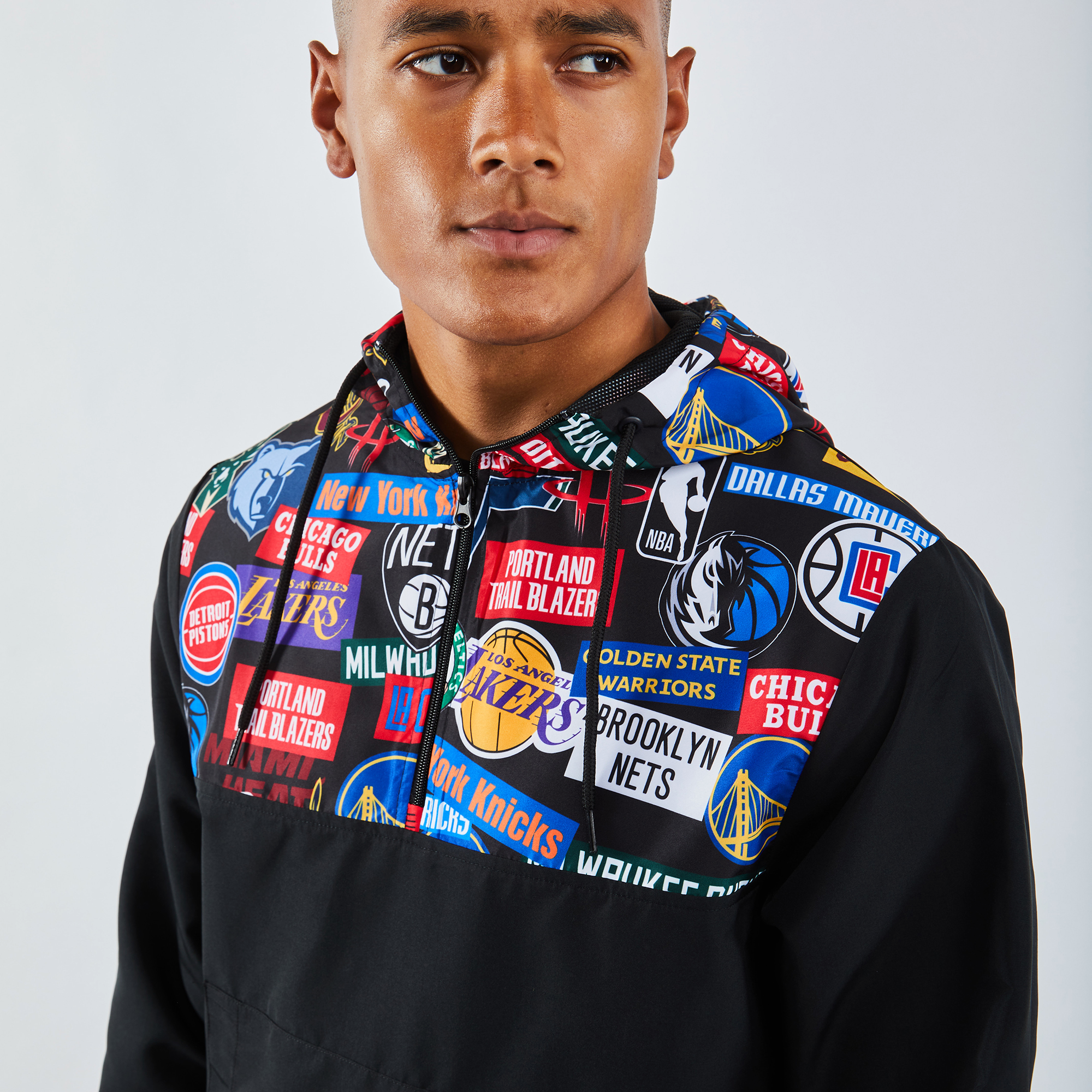 new era nba all over logo jacket