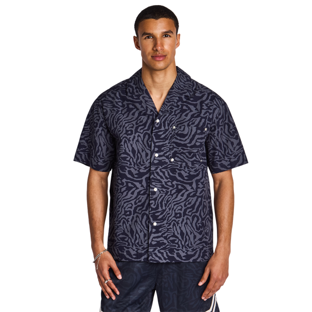 Tenzin Button Front Shirt Herren T-Shirts - Blau - Größe XL - Poly Jersey Blue XL