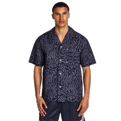 Homme T-Shirts - LCKR Tenzin Button Front Shirt - Blue-Blue