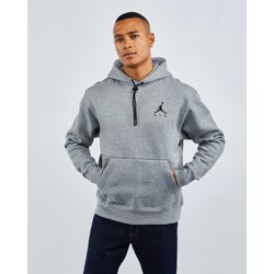 Men Hoodies - Jordan Jumpman Fleece Over The Head - Grey-Grey