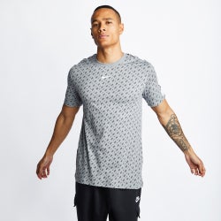 Men T-Shirts - Nike Repeat - Grey-Grey-White