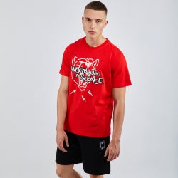 Men T-Shirts - Puma Basketball Cat - Red-Red