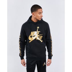 Men Hoodies - Jordan Jumpman Classics Over The Head - Black-Gold-Black