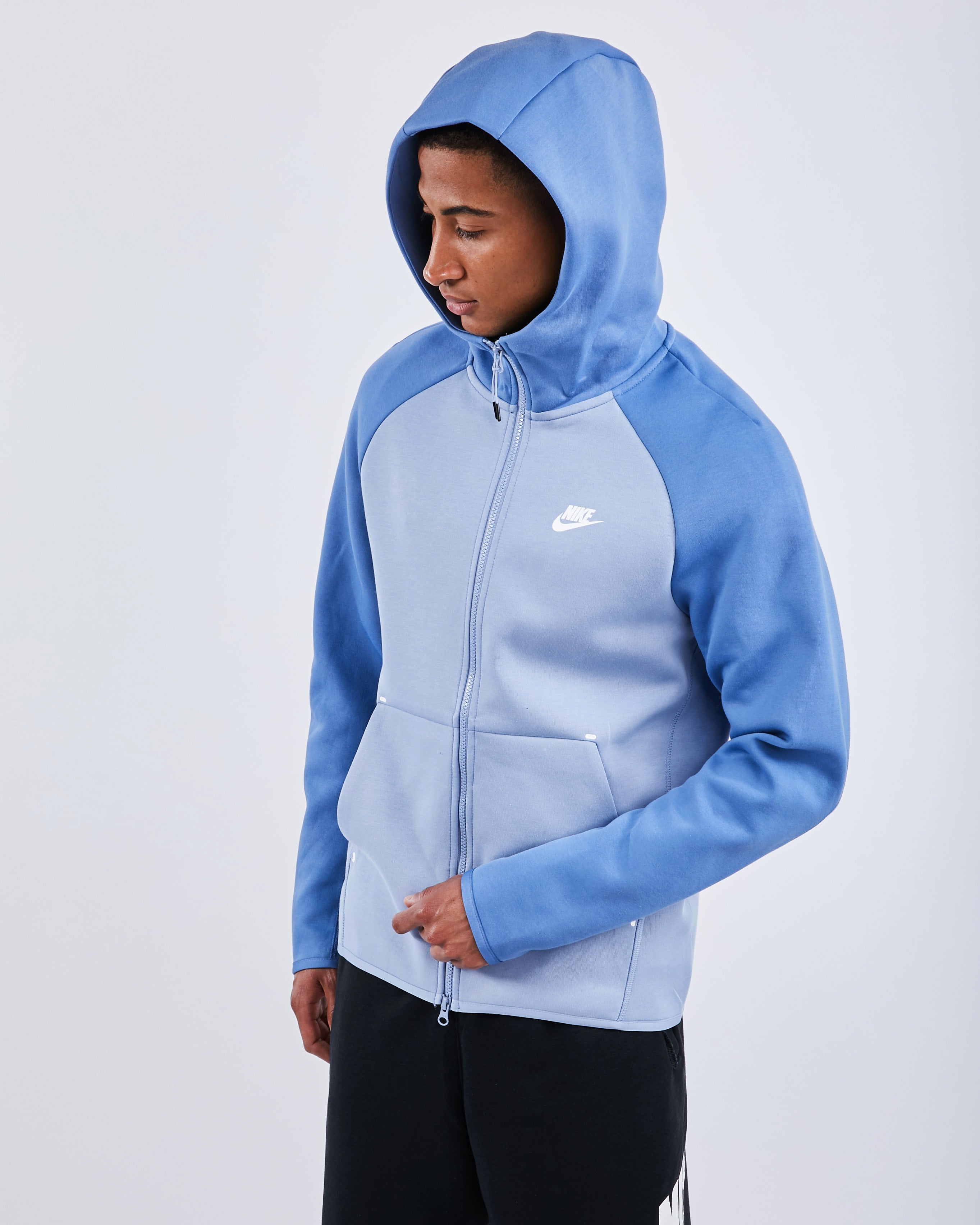 blue nike tech hoodie