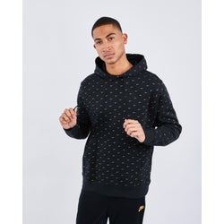 Men Hoodies - Nike Swoosh All Over Print - Black-Gold-Black