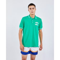 Men Polos - Franklin & Marshall College Logo - Italy Green-Italy Green-White