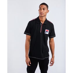 Men Polos - Fila Tape - Black-Black-Black